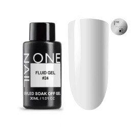 ONE NAIL Gel FLUID #24 30г (бутылка) Гель для укрепления жидкий молочный