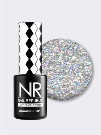 NAIL REPUBLIC   Top DIAMOND   #06   10мл   Топ без л/с с шиммером