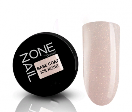 ONE NAIL   База камуфлирующая жесткая  c шиммером  Base   ICE ROSE  (шайба)   30мл