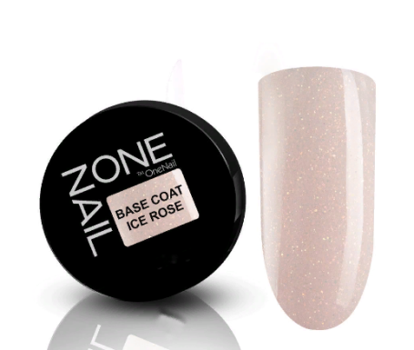 ONE NAIL   Base ICE ROSE   30мл (шайба)   База камуфлирующая жесткая  c шиммером