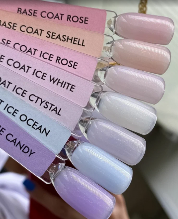 ONE NAIL   База камуфлирующая жесткая  c шиммером  Base   ICE ROSE  (шайба)   30мл